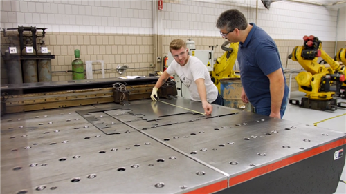 ABE student gets hands-on training in sheet metal career pathway programs 